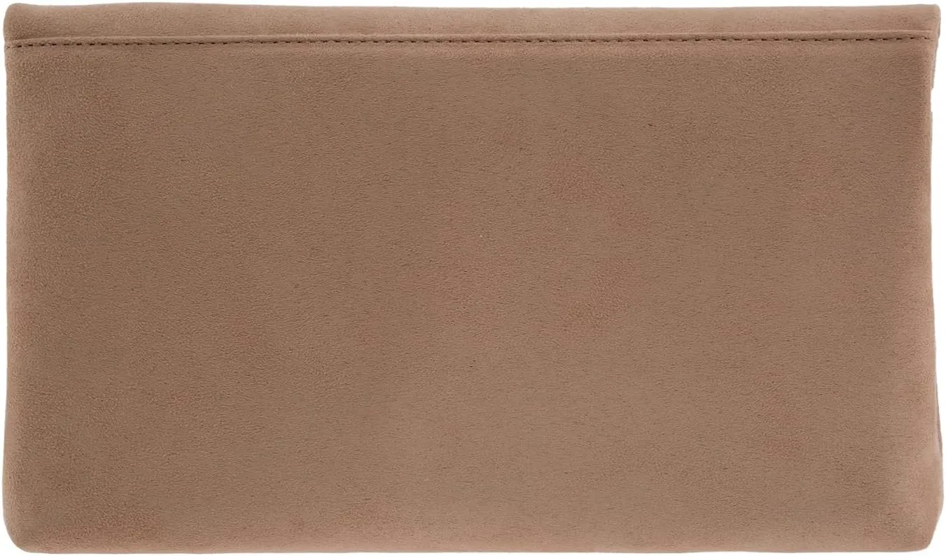 JNB Faux Micro Suede Fold Over Clutch