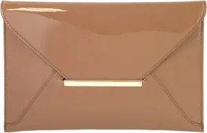 JNB Faux Patent Leather Envelope Candy Clutch Bag