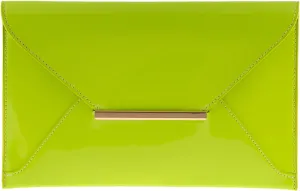 JNB Faux Patent Leather Envelope Candy Clutch Bag