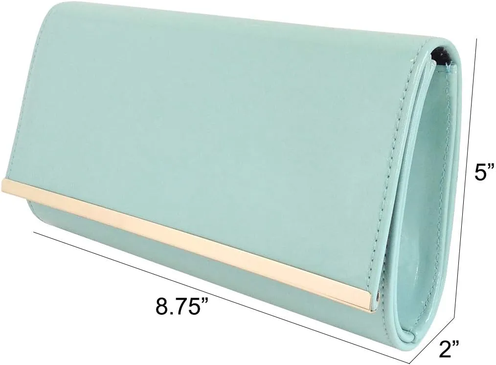 JNB Faux Patent Leather Glossy Candy Clutch