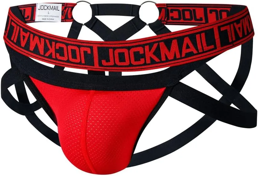 JOCKMAIL Mesh Breathable Jockstrap Athletic Supporters for Men Jock Strap Male Underwear