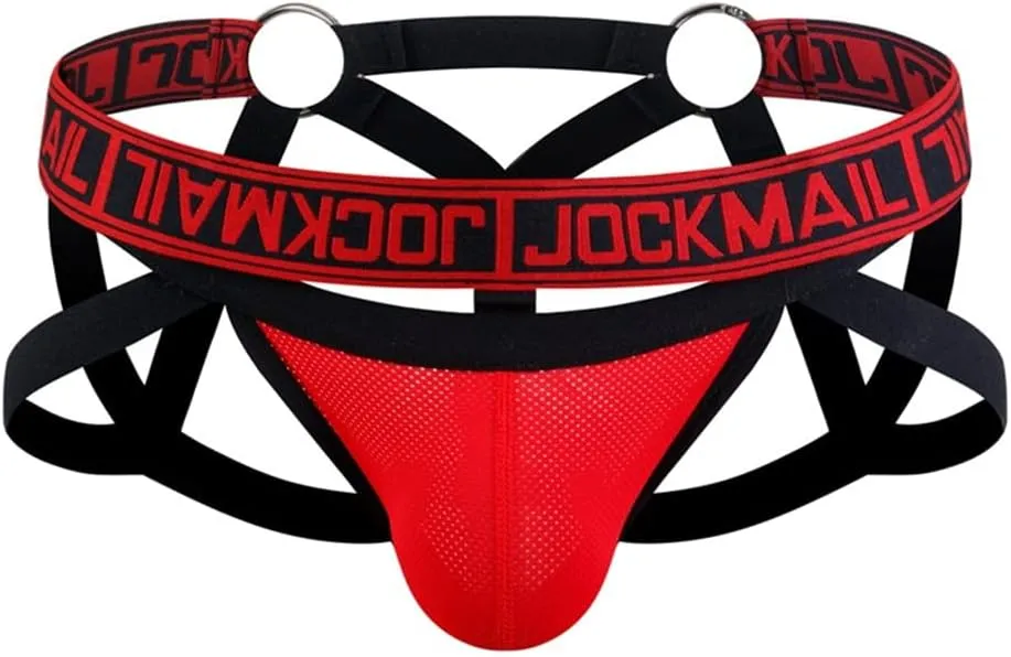 JOCKMAIL Mesh Breathable Jockstrap Athletic Supporters for Men Jock Strap Male Underwear