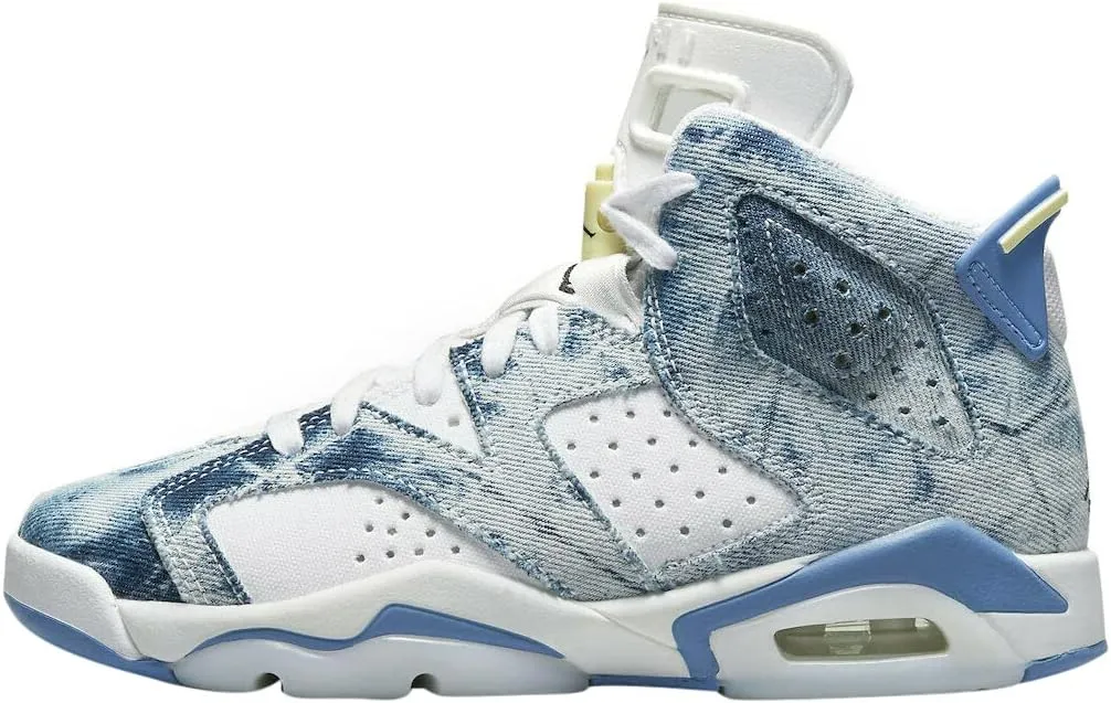 Jordan Boy's Air 6 Retro (Big Kid) White/Dutch Blue/Citron Tint/Black 4 Big Kid M