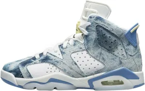 Jordan Boy's Air 6 Retro (Big Kid) White/Dutch Blue/Citron Tint/Black 4 Big Kid M