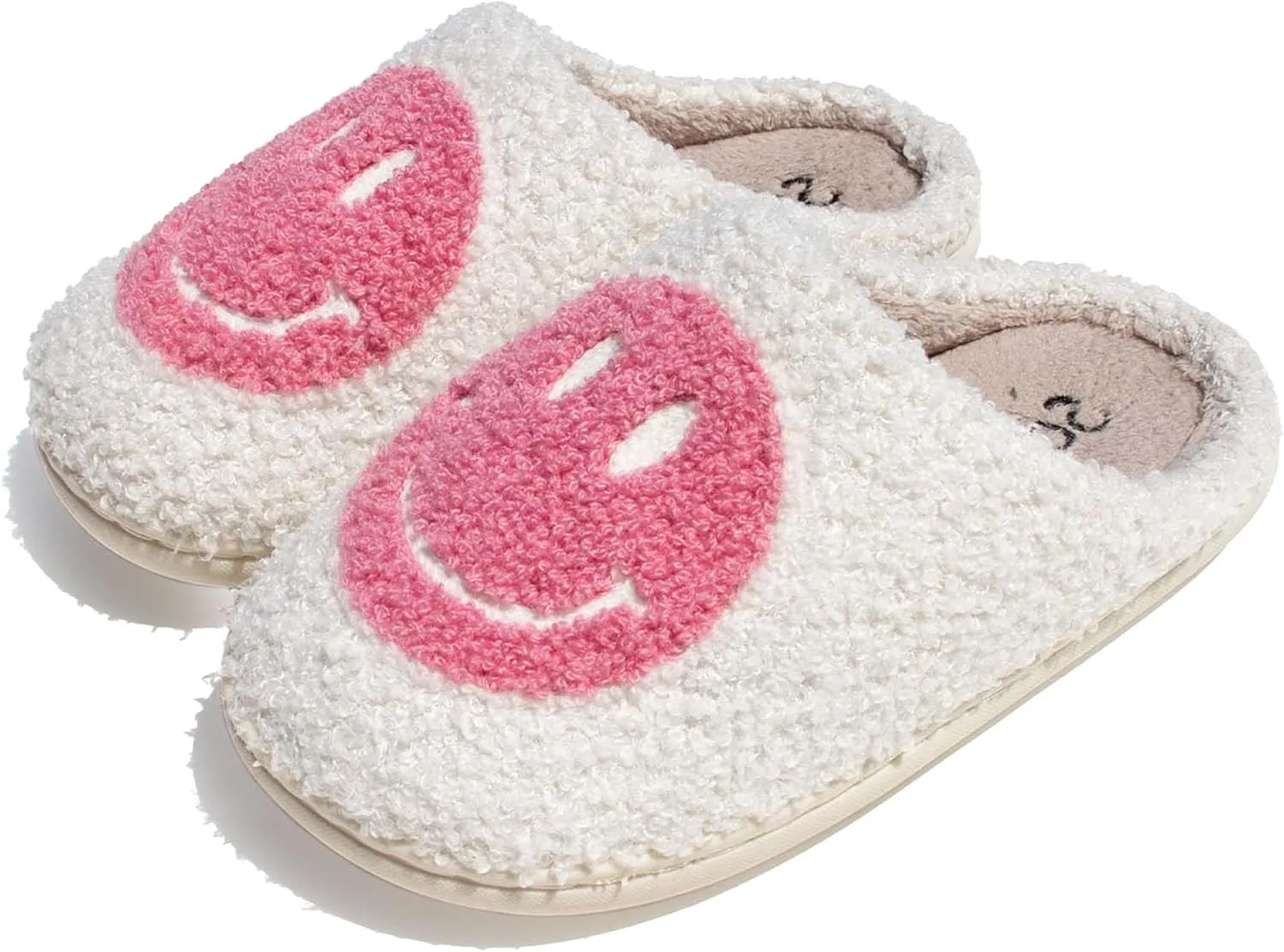 Joyful Soles - Happy Face Plush Slippers | Ultra-Soft Comfort for All Ages & Genders | Stylish & Versatile for Home or Fashion - BT50