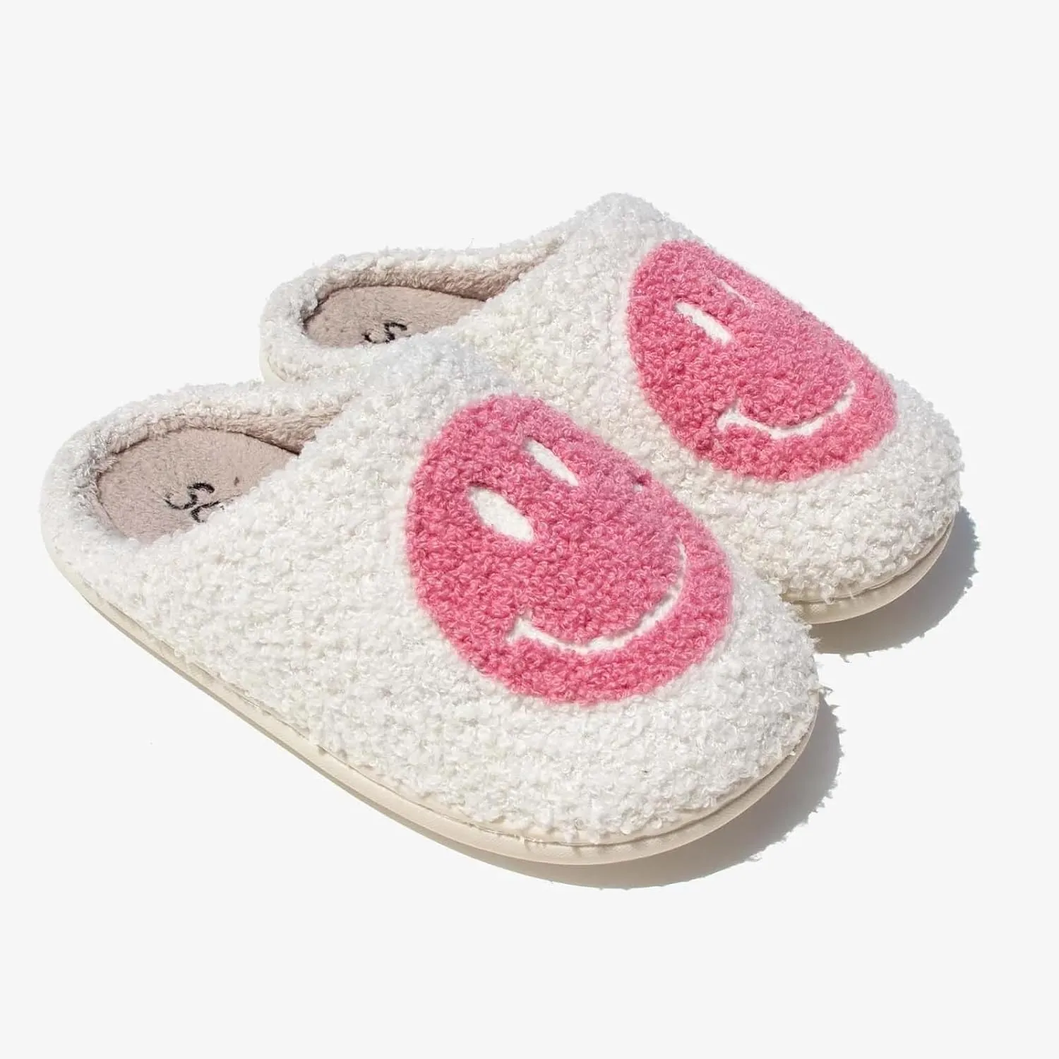 Joyful Soles - Happy Face Plush Slippers | Ultra-Soft Comfort for All Ages & Genders | Stylish & Versatile for Home or Fashion - BT50