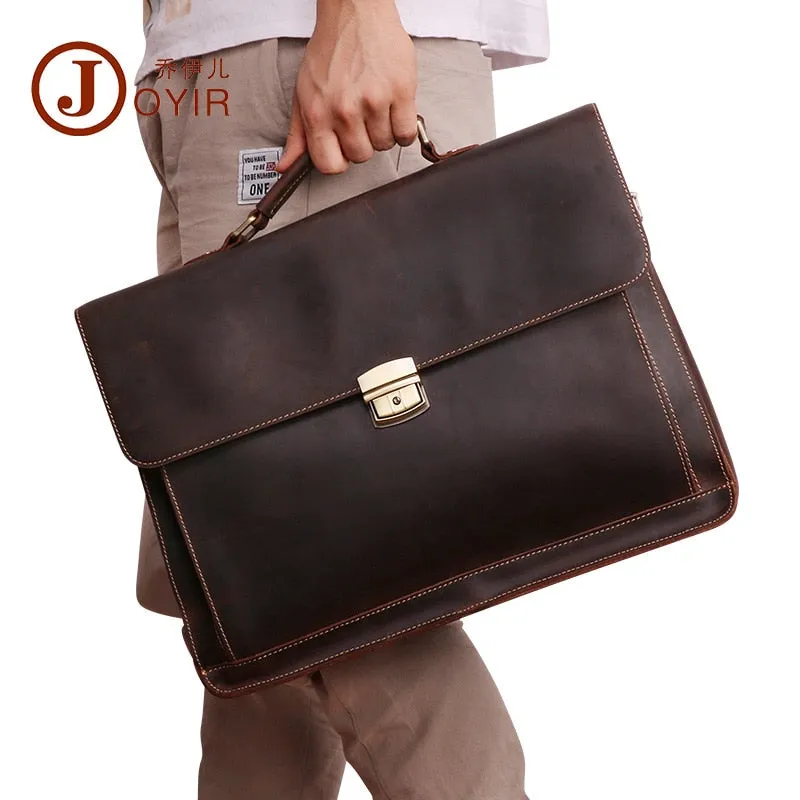 JOYIR Genuine Leather  Vintage Laptop Bag