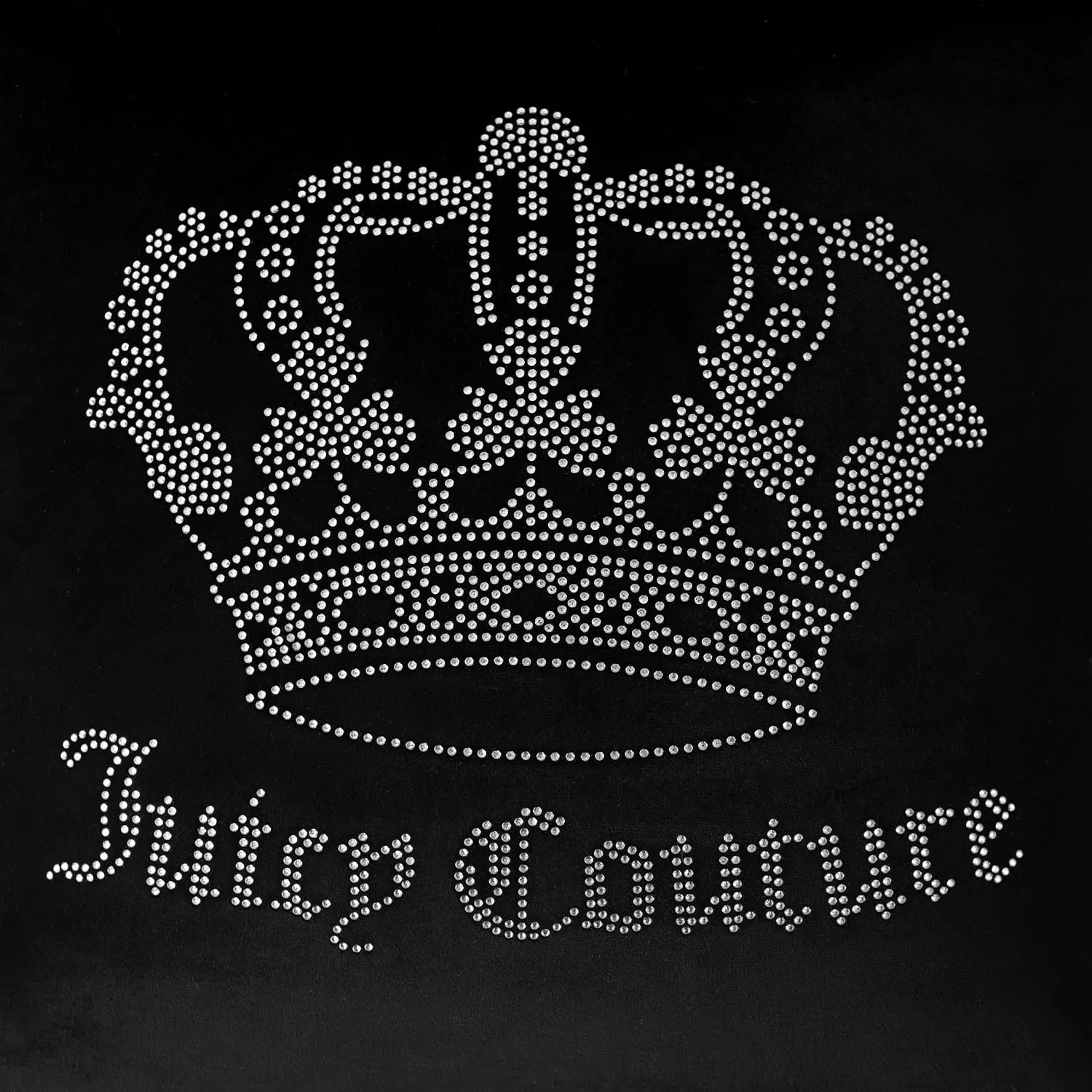 Juicy Couture Square One Piece Living Room and Bedroom Décor, Premium Throw Pillow, 20"x20", Gothic Rhinestone Black