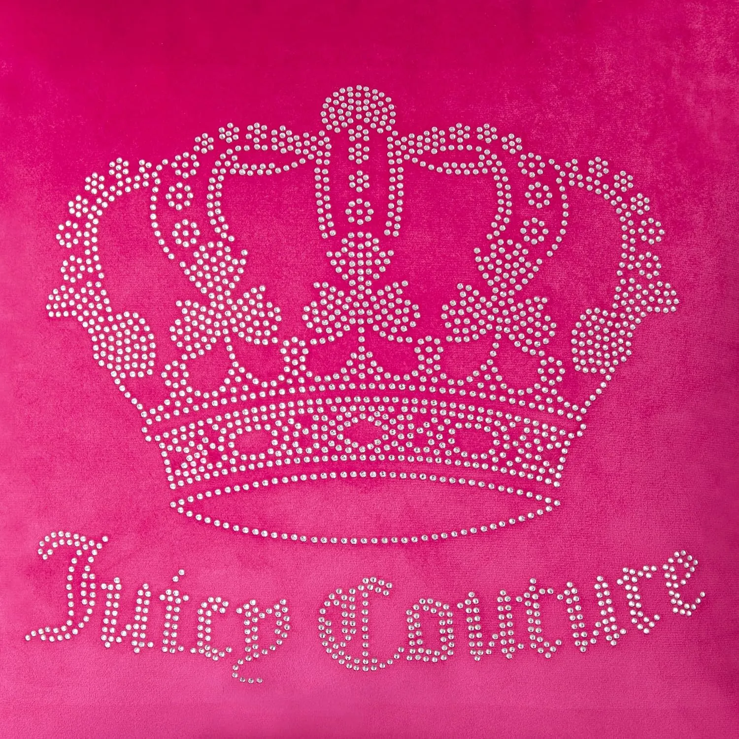 Juicy Couture Square One Piece Living Room and Bedroom Décor, Premium Throw Pillow, 20"x20", Gothic Rhinestone Hot Pink