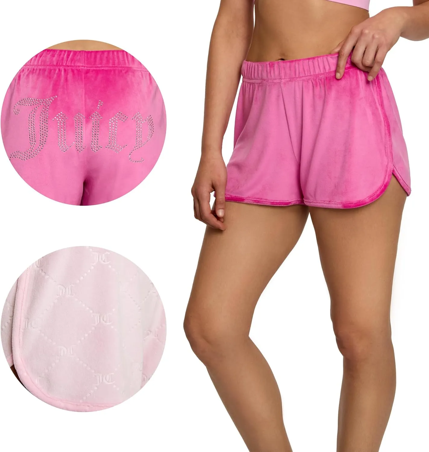 Juicy Couture Women's 2-Pack Sleep and Lounge Velvet Fleece Dolphin Shorts