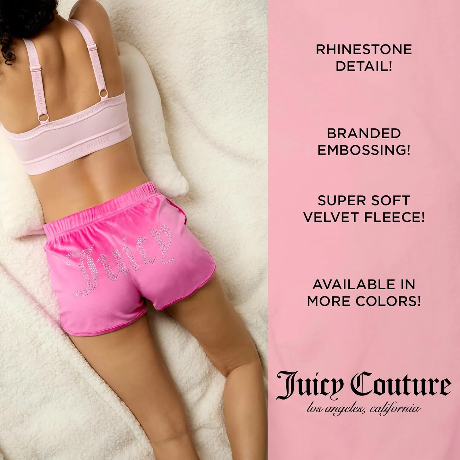 Juicy Couture Women's 2-Pack Sleep and Lounge Velvet Fleece Dolphin Shorts