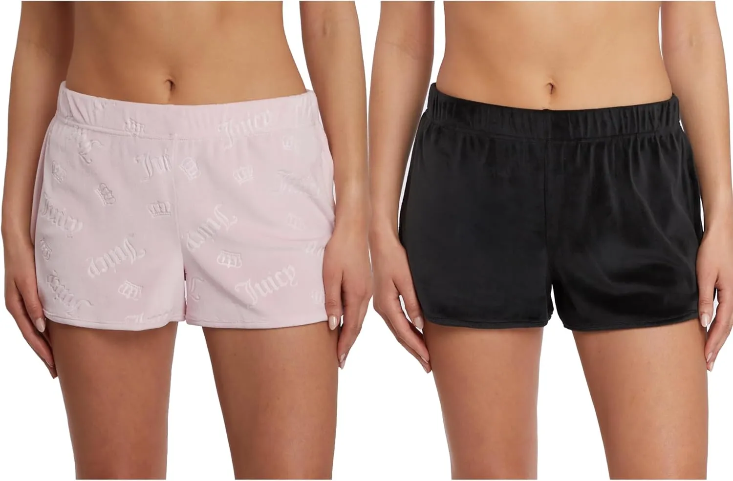 Juicy Couture Women's 2-Pack Sleep and Lounge Velvet Fleece Dolphin Shorts
