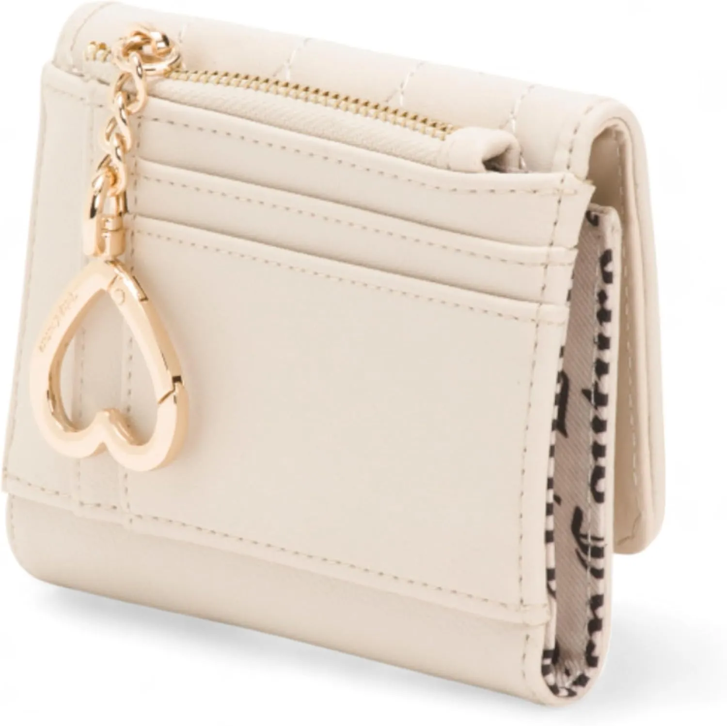 Juicy Couture Women's Double Sided Trifold Wallet with Keyring (Straight from the Heart Crystal)
