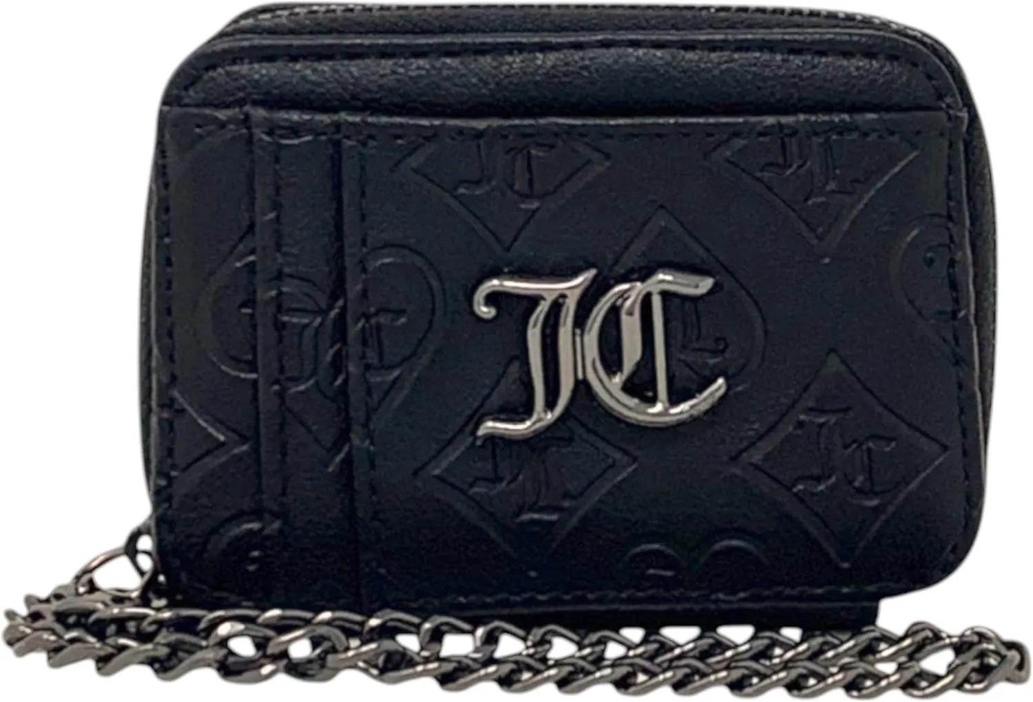 Juicy Couture Women's Square Zip Around Wallet with Wrist Strap (Good Times Liquorice)