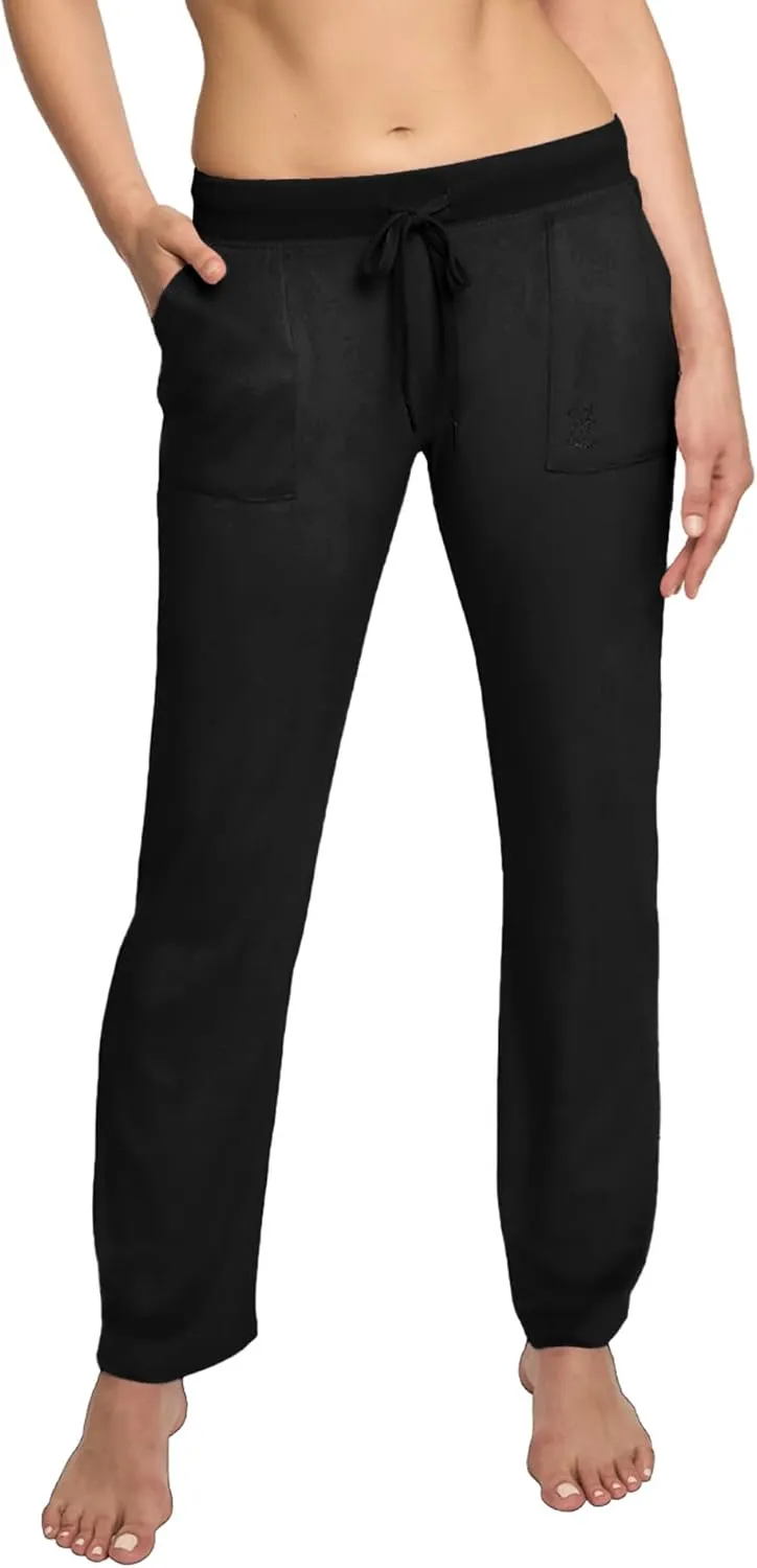 Juicy Couture Women's Velvet Fleece Lounge Pajama Pant with Rhinestones
