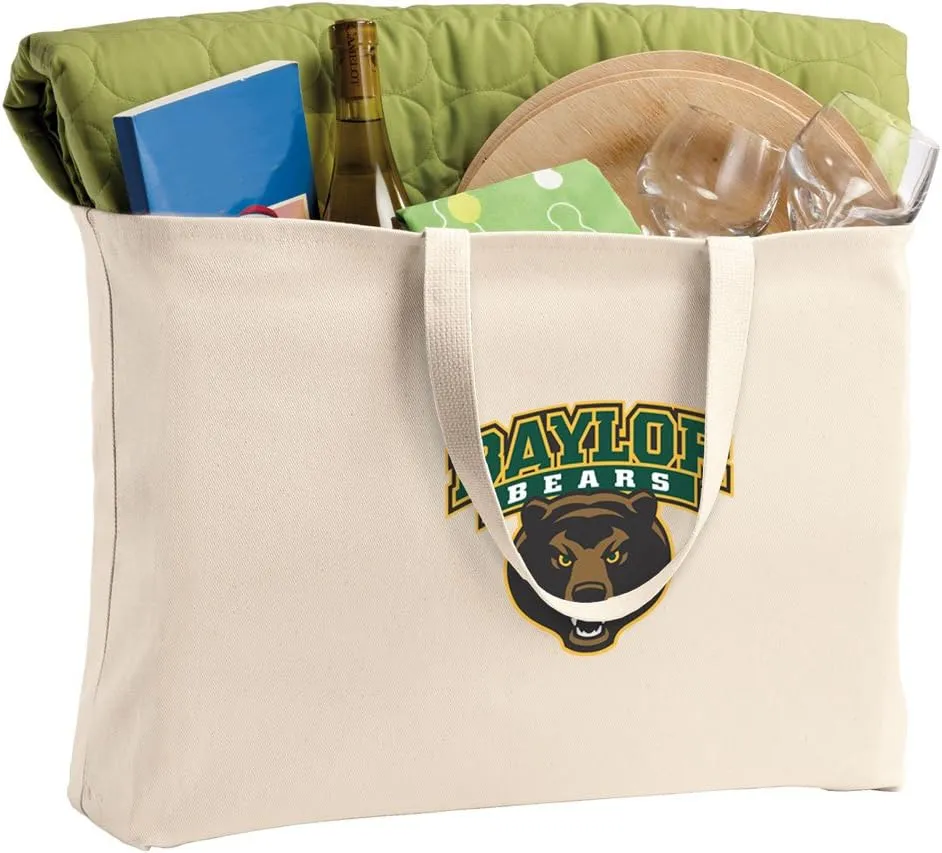 JUMBO Baylor University Tote Bag or Large Canvas Baylor Shopping Bag