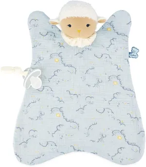 KALOO - Soft Sleep - Mon Maxi Mouton Soothing Soft Toy - Large Swaddle 40 cm for Baby - Bi-Material Cotton and Micro-Velvet - Blue - From Birth, K221002