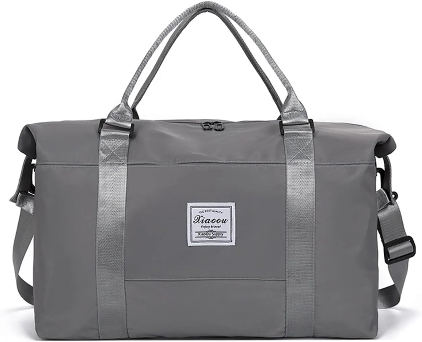 KARRESLY Travel Duffel Bag for Women,Shoulder Weekender Overnight Bag Sports Gym Tote Bag,Waterproof(Grey)