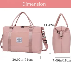 KARRESLY Travel Duffel Bag for Women,Shoulder Weekender Overnight Bag Sports Gym Tote Bag,Waterproof(Wine Red) free size