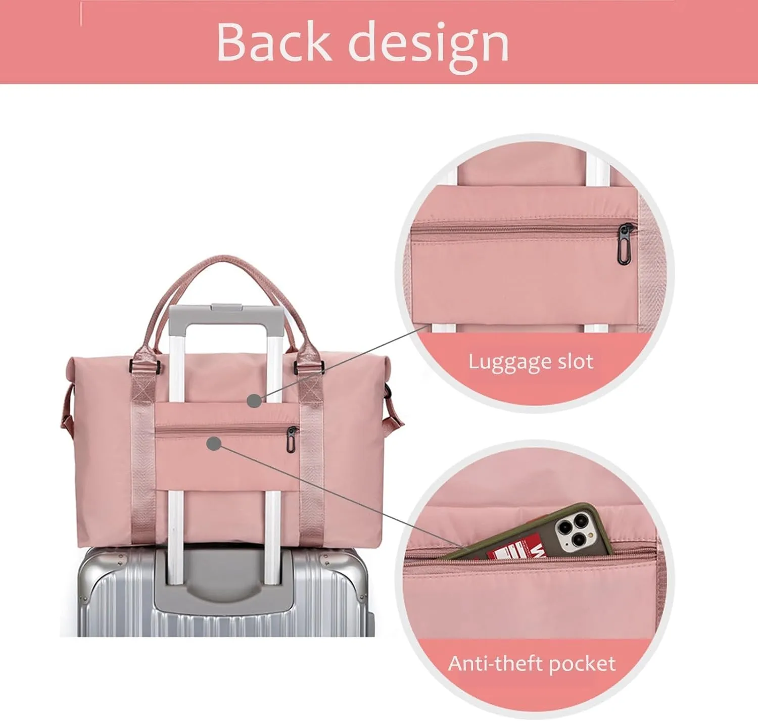 KARRESLY Travel Duffel Bag for Women,Shoulder Weekender Overnight Bag Sports Gym Tote Bag,Waterproof(Wine Red) free size