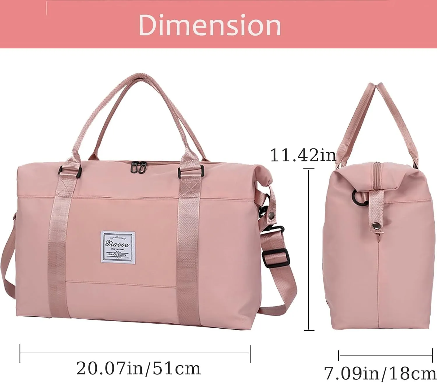 KARRESLY Travel Duffel Bag for Women,Shoulder Weekender Overnight Bag Sports Gym Tote Bag,Waterproof(Wine Red) free size