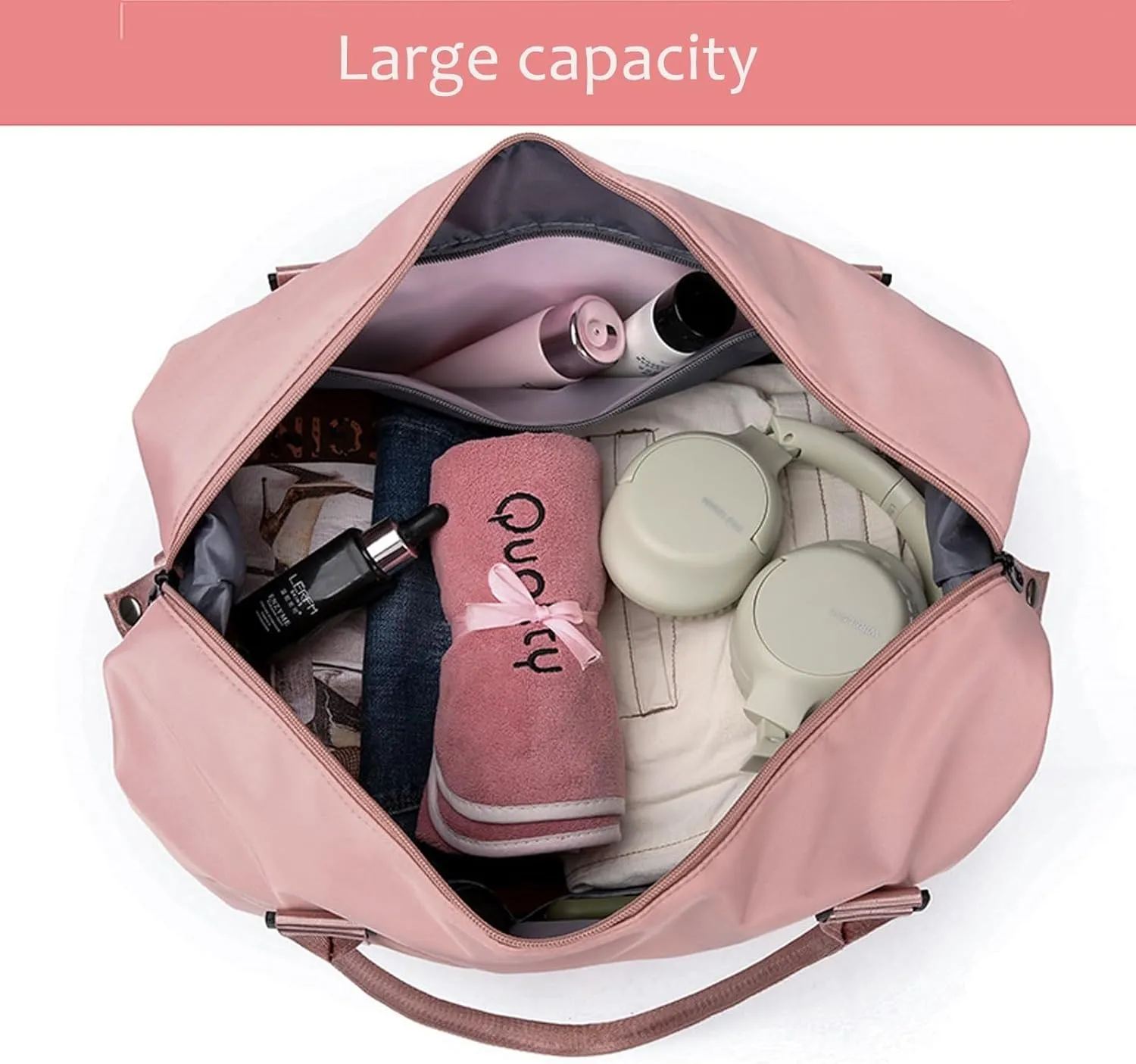 KARRESLY Travel Duffel Bag for Women,Shoulder Weekender Overnight Bag Sports Gym Tote Bag,Waterproof(Wine Red) free size