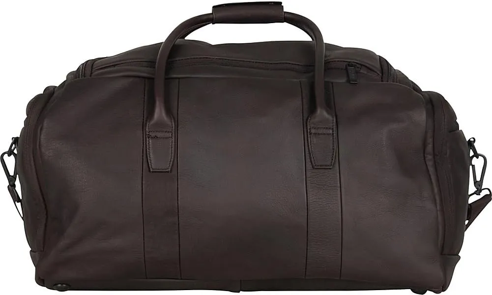 Kenneth Cole REACTION Duff Guy Colombian Leather 20" Single Compartment Top Load Travel Duffel Bag, Black