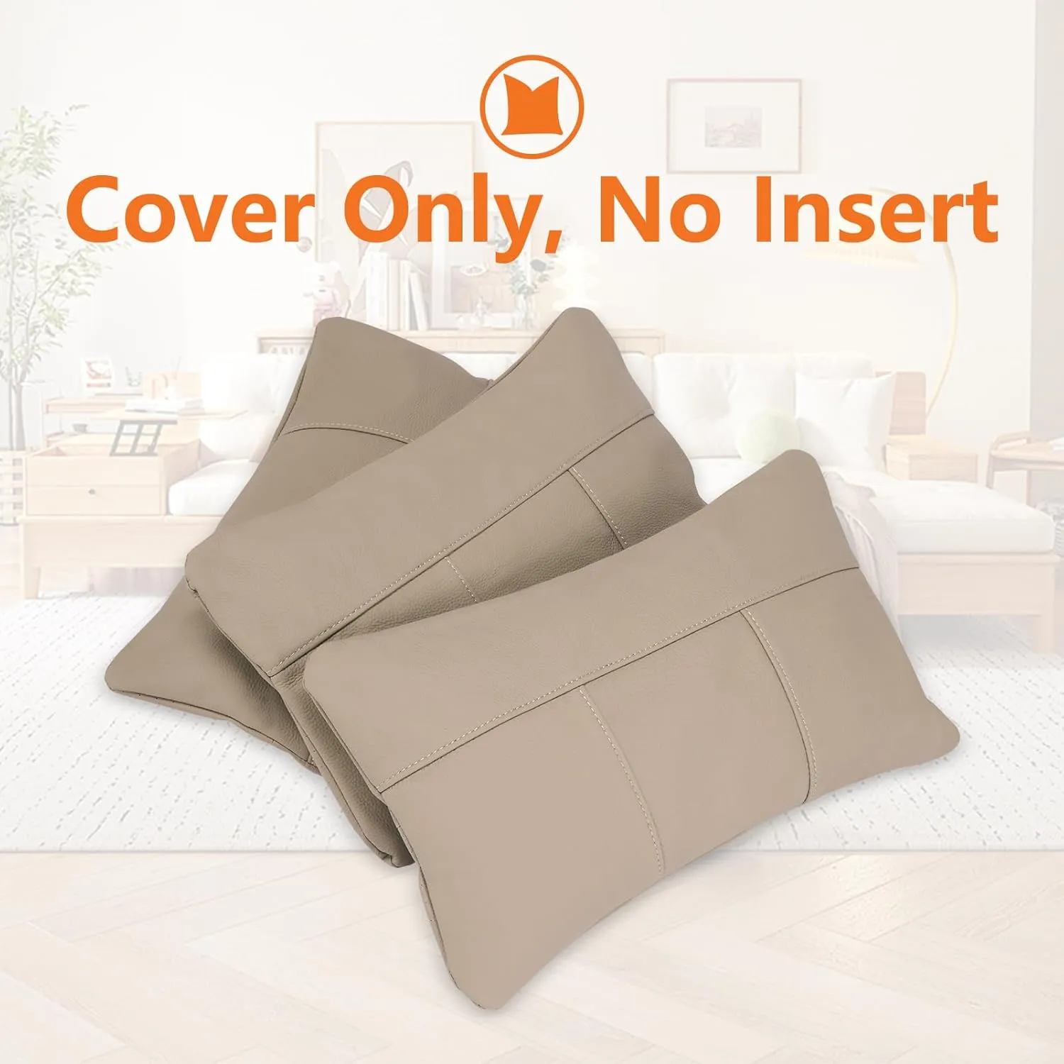 Kidol & Shellder Genuine Leather Pillow Cover 12x20 - Luxury Full Grain Cowhide Pillow Covers for Couch Sofa Bed - Soft Durable Decorative Throw Pillow Covers with Hidden Zipper (Hazelnut)