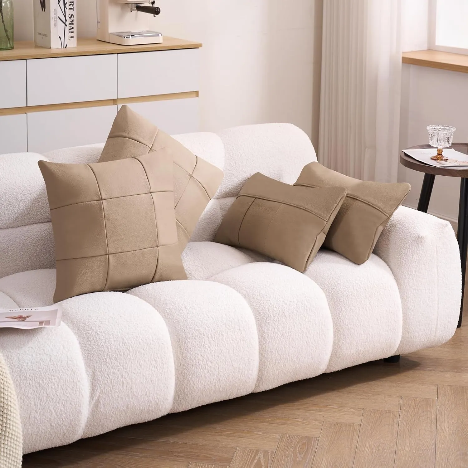 Kidol & Shellder Genuine Leather Pillow Cover 12x20 - Luxury Full Grain Cowhide Pillow Covers for Couch Sofa Bed - Soft Durable Decorative Throw Pillow Covers with Hidden Zipper (Hazelnut)