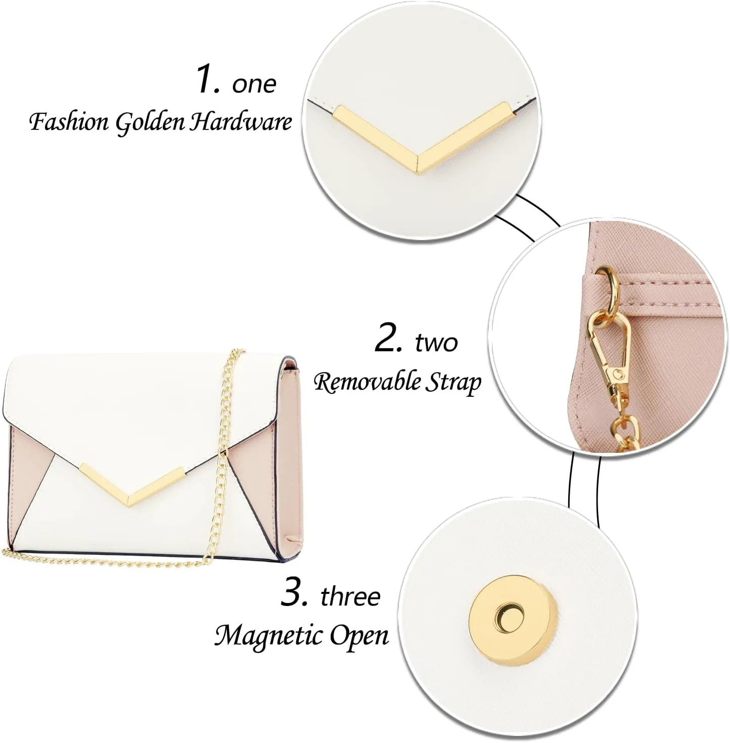 KKXIU Women Elegant Faux Leather Evening Envelope Clutch Purse Foldover Bags for Party Wedding Prom