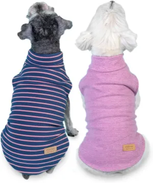 KYEESE 2Pack Dog Sweater and Coats - Soft, Warm Stretchy Dog Sweatshirts with Turtleneck for Small Dachshund Dogs: Girl & Boy Pullover Classic Black