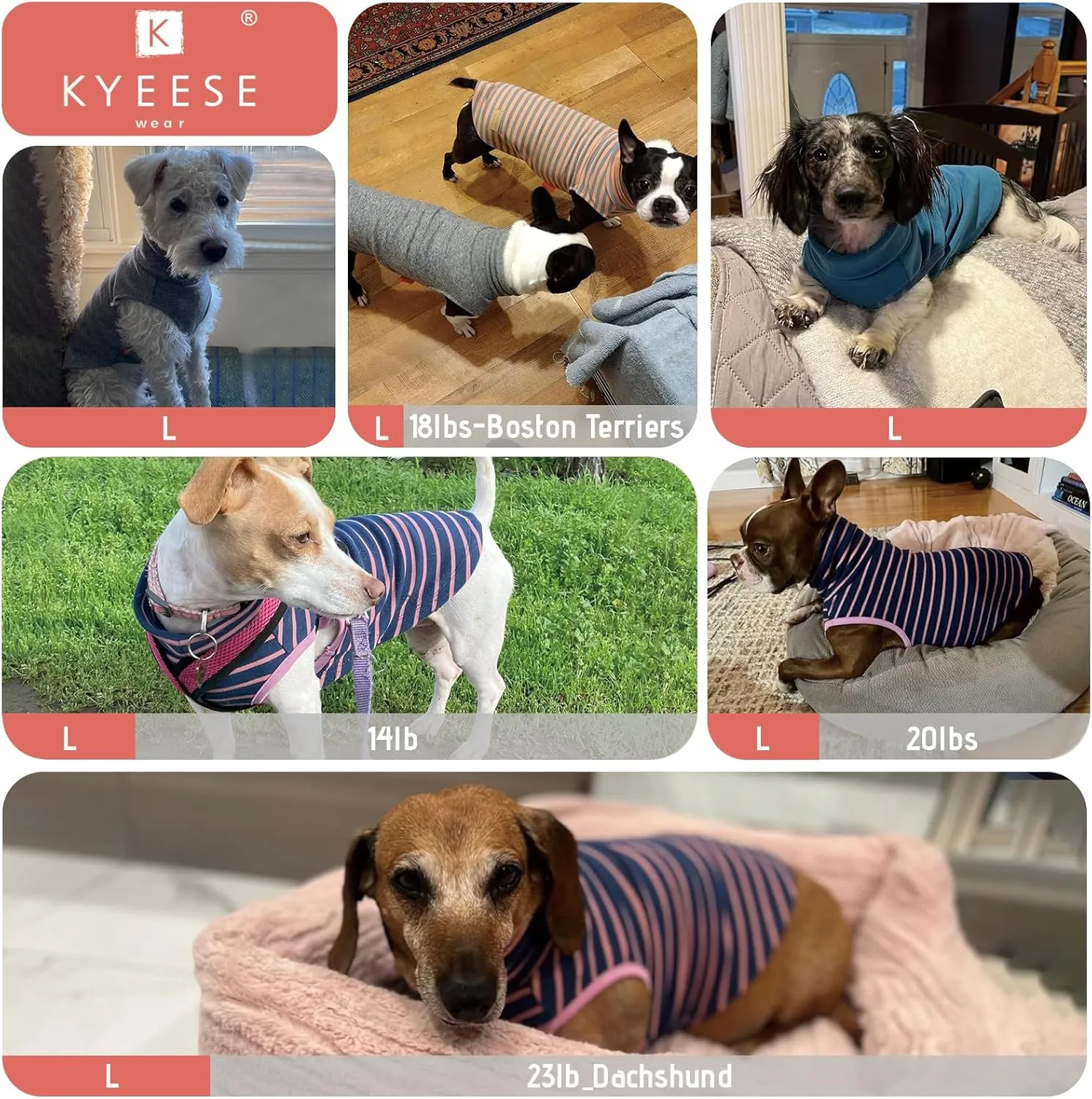 KYEESE 2Pack Dog Sweater and Coats - Soft, Warm Stretchy Dog Sweatshirts with Turtleneck for Small Dachshund Dogs: Girl & Boy Pullover Classic Black