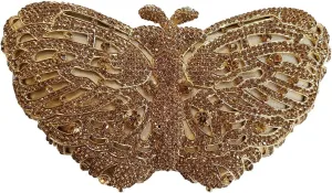 Ladies Elegant Evening-Bag Chain Crystal Wedding Clutch-Purse Party Handbag Butterfly