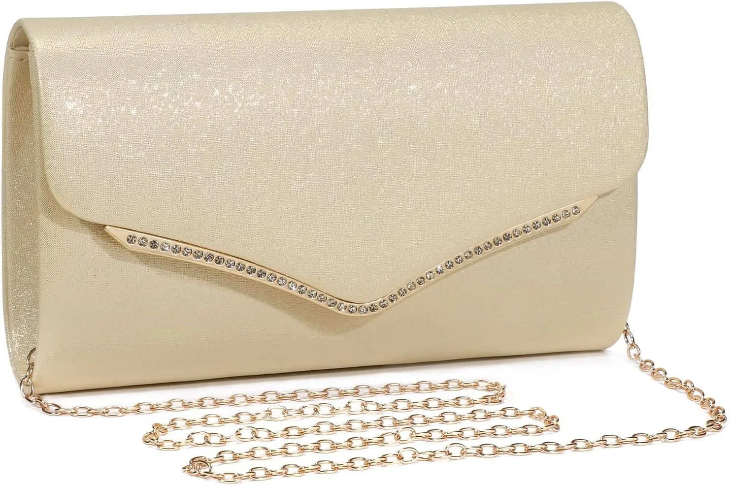 Ladies Evening Clutch Bag Envelope Handbag Prom Bridal Wedding Party Purse with Detachable Chain