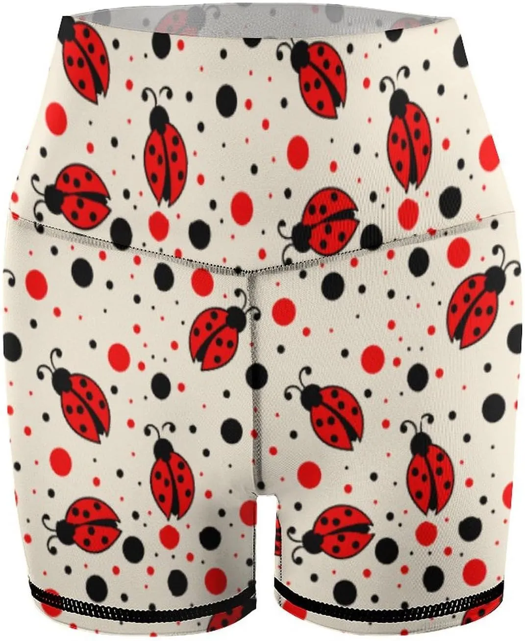 Ladybug Pattern Yoga Pants Shorts Female Yoga Pant Breathable Elastic Waist Gym Short Sports Hot Pant