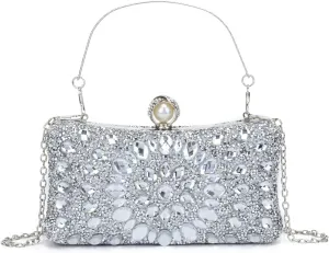 Lanpet Women Clutches Multicolor Crystal Rhinestone Evening Handbag Chain Strap Shoulder Bag