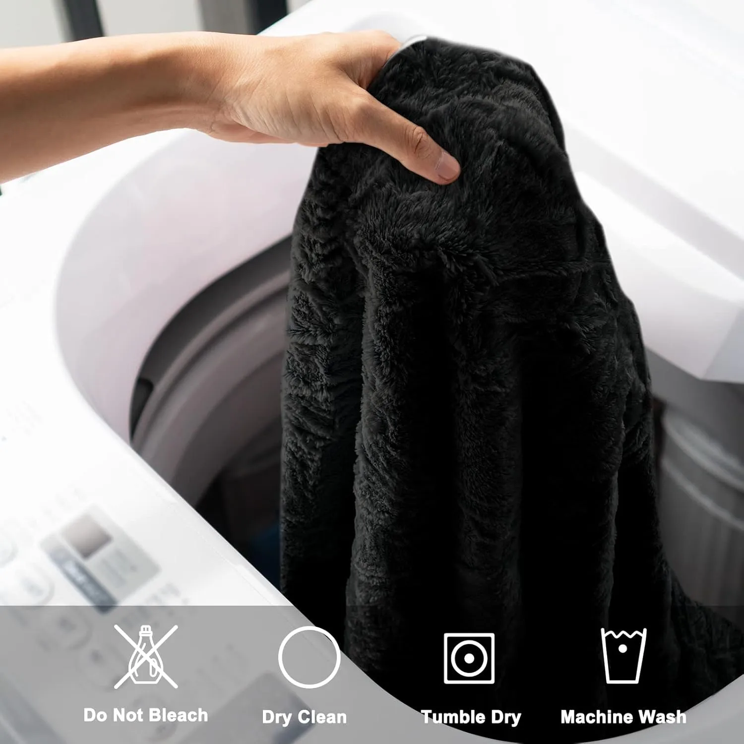 LapEasy Giant Bean Bag Chair Cover(Cover Only,No Filler),Oversized Round Soft Fluffy PV Velvet Washable Lazy Sofa Bean Bag Bed Cover for Adults, Living Room Bedroom Furniture Outside Cover(Black)