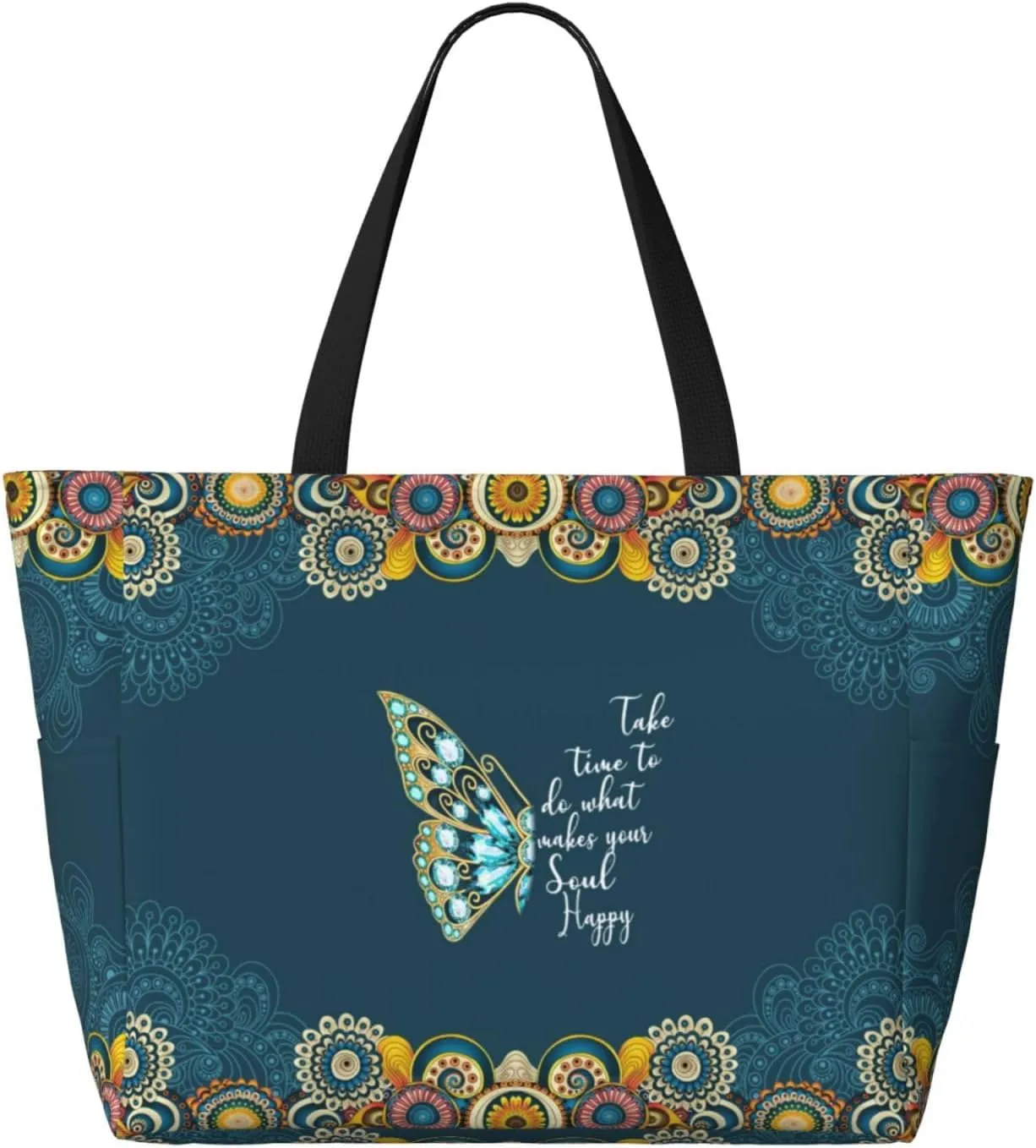 Large Beach Bag for Women Waterproof Foldable Travel Shoulder Tote Bag with Pocket for Weekender Pool Vacation