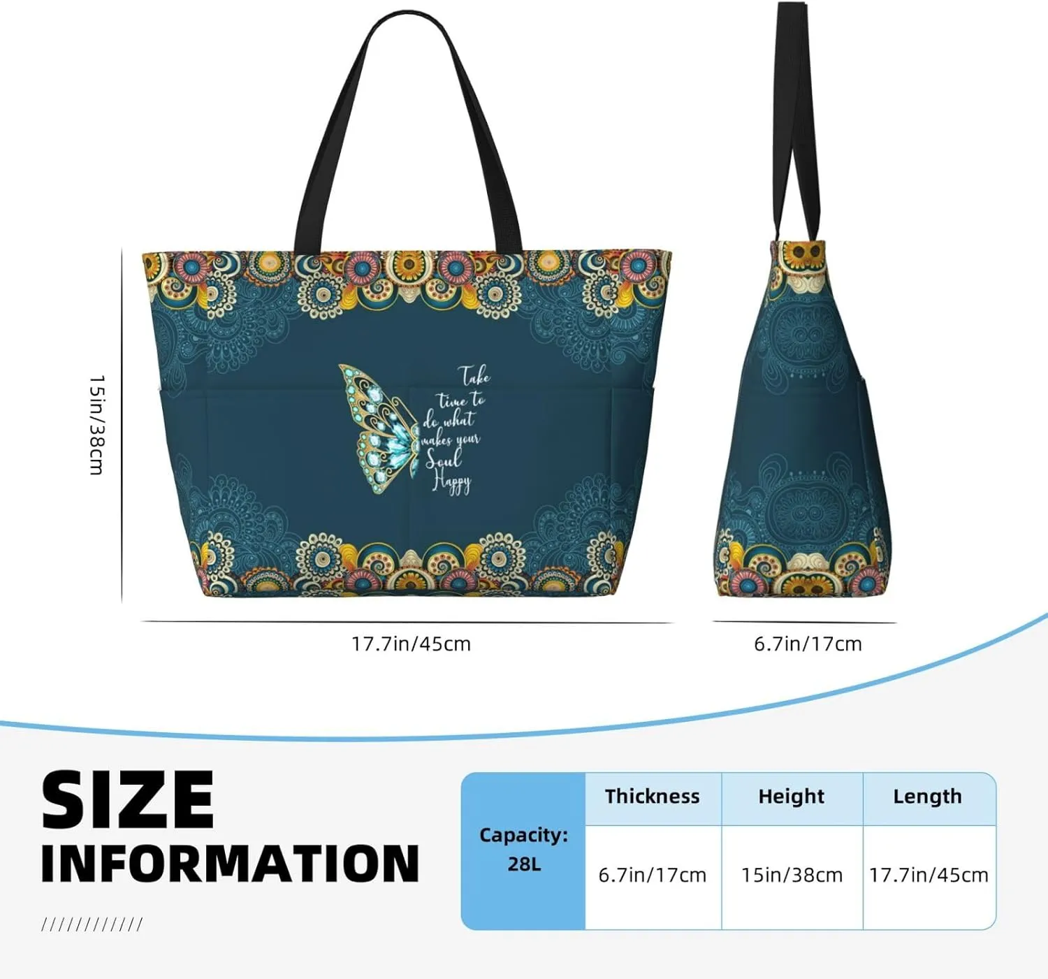 Large Beach Bag for Women Waterproof Foldable Travel Shoulder Tote Bag with Pocket for Weekender Pool Vacation