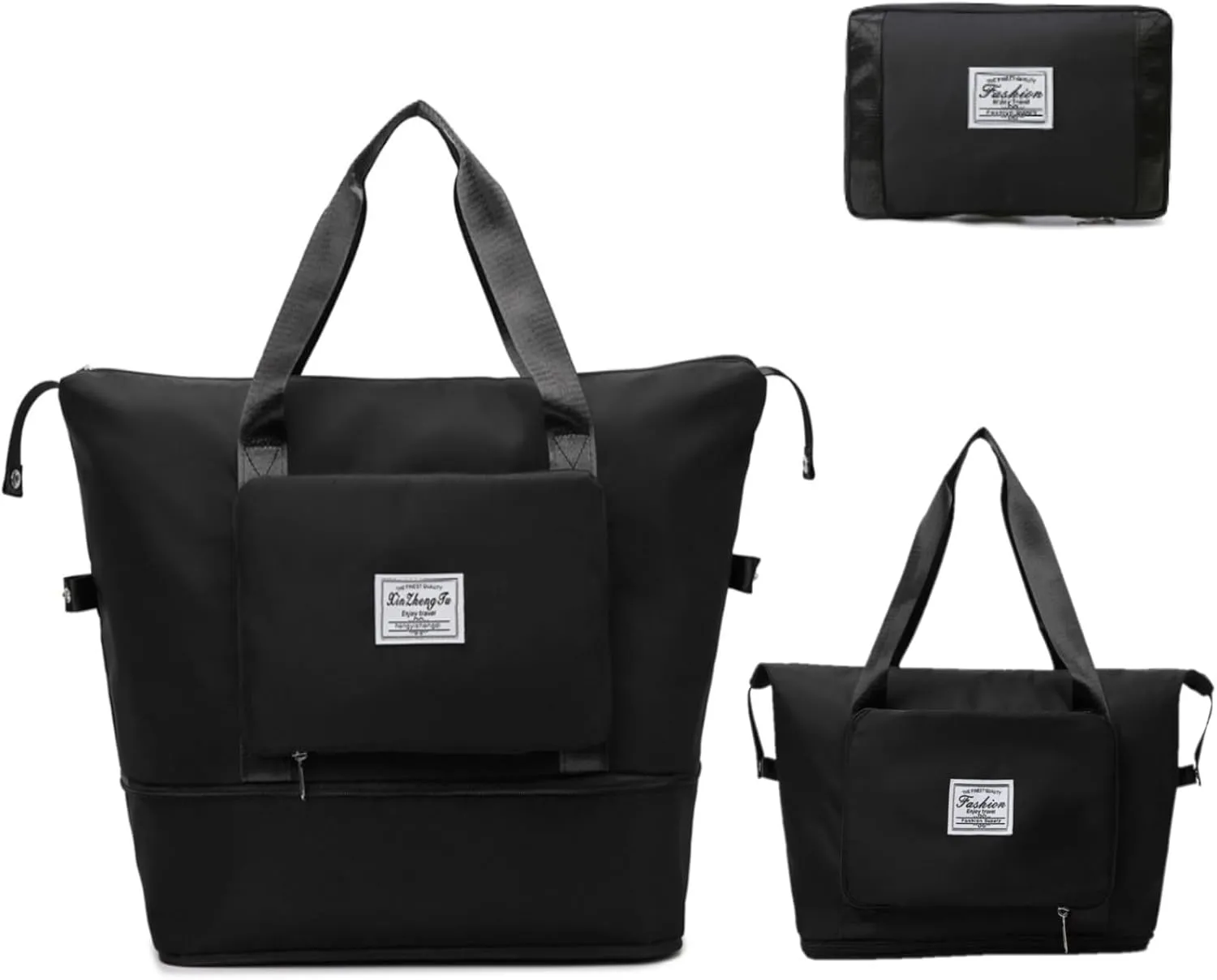 Large Capacity Folding Travel Duffel Bag - Waterproof Lightweight Gym Bag with Wet and Dry Separation