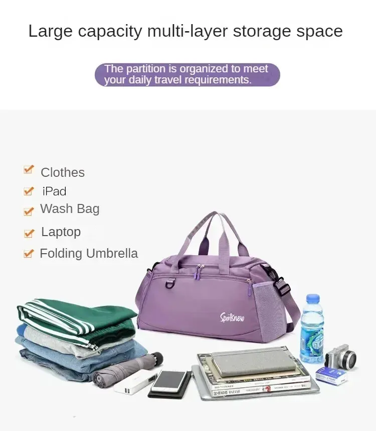 Large Capacity Gym Bags Women Men Travel Luggage Bags Tote Dry Wet Separation Handbags Trekking Duffle Bags Fitness Training Bag