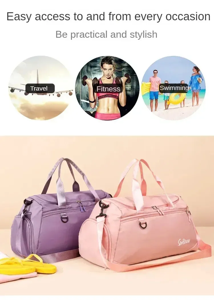 Large Capacity Gym Bags Women Men Travel Luggage Bags Tote Dry Wet Separation Handbags Trekking Duffle Bags Fitness Training Bag