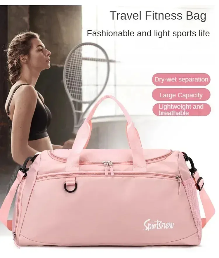 Large Capacity Gym Bags Women Men Travel Luggage Bags Tote Dry Wet Separation Handbags Trekking Duffle Bags Fitness Training Bag