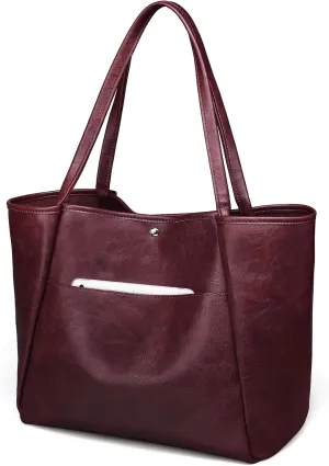 Large Tote Bag for Women Work 25L Travel Vegan Leather Ladies Handbags Weekender Purses