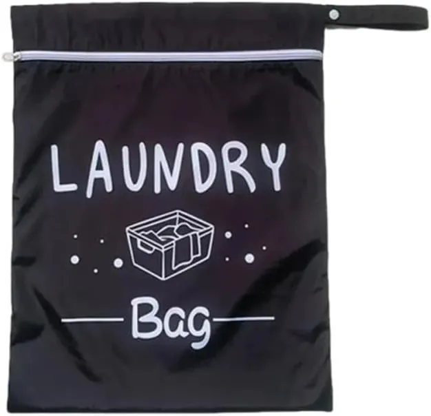 Large Wet-Dry Separation Storage Bag - Sturdy and Durable, with an Adjustable Handle, Designed with a Zipper Closure, Washable, Suitable for Travel, Sports, Yoga, Gym Workouts, and Home Use (Black)
