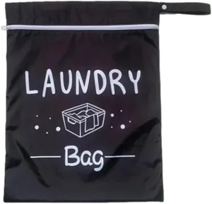 Large Wet-Dry Separation Storage Bag - Sturdy and Durable, with an Adjustable Handle, Designed with a Zipper Closure, Washable, Suitable for Travel, Sports, Yoga, Gym Workouts, and Home Use (Black)