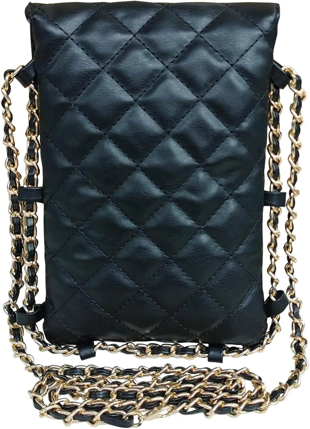 Larswon Cell Phone Crossbody Bag Quilted Bags Cell Phone Purse Soft Chain Crossbody Cellphone Wallet Bag for Women