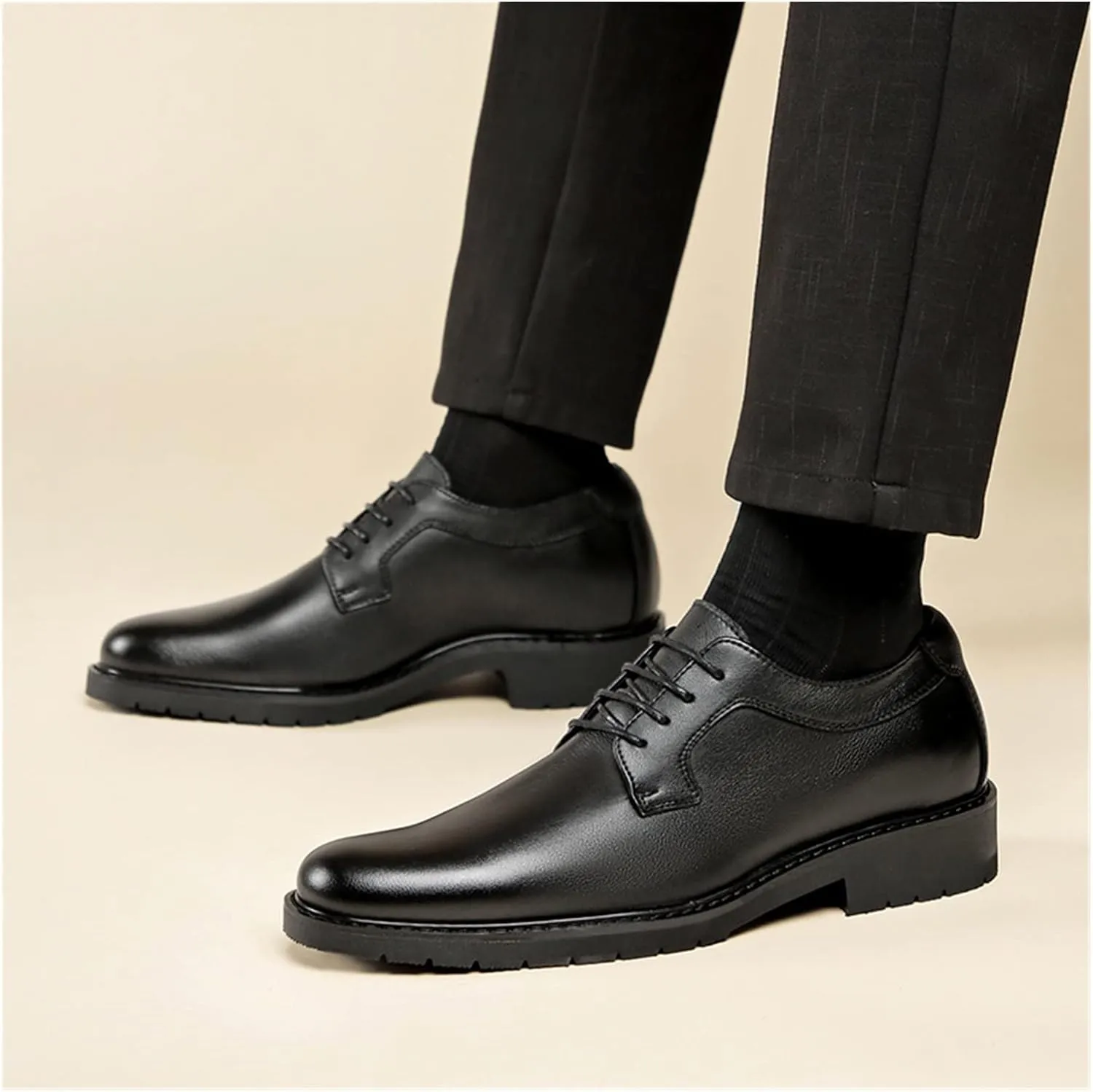 LAZIRO First Layer Cowhide Breathable Business Casual Leather Shoes Men's Genuine Leather Formal Gentlemen's Shoes Youth Soft Sole Shoes