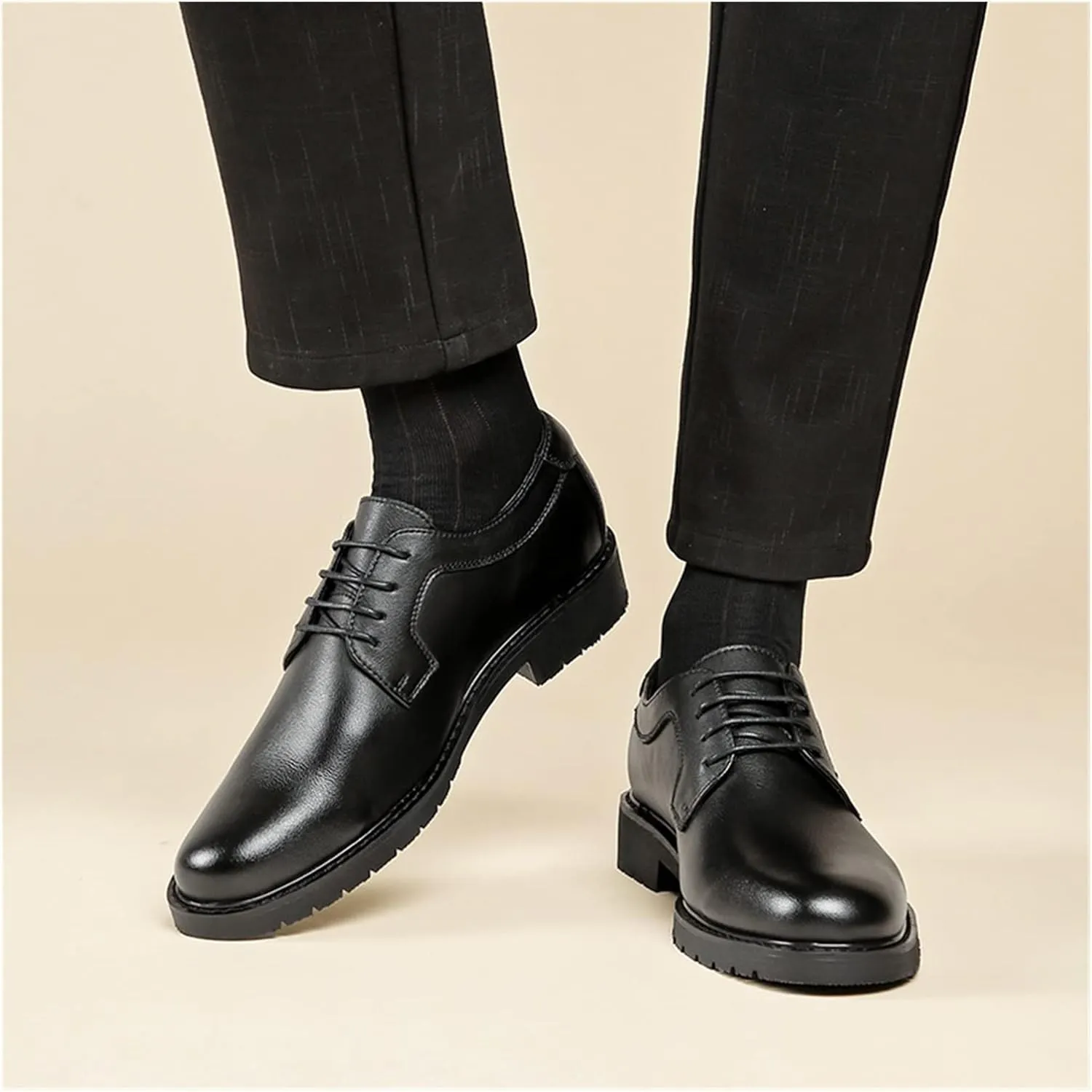 LAZIRO First Layer Cowhide Breathable Business Casual Leather Shoes Men's Genuine Leather Formal Gentlemen's Shoes Youth Soft Sole Shoes