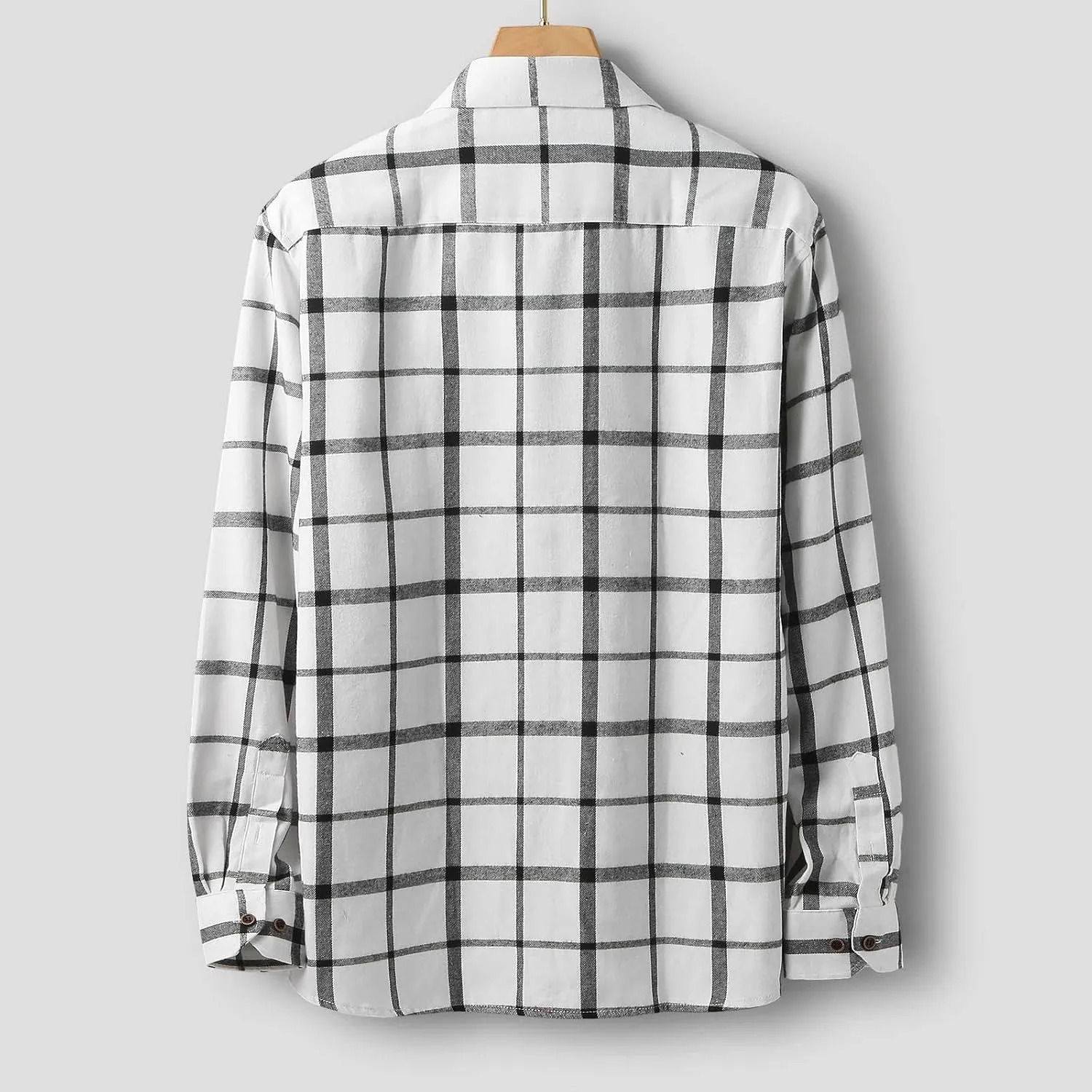 LCMTWX Men's Cotton Plaid Shirts Jacket Printing Lightweight Breathable Long Sleeve Lapel Formal Fleece Lined Flannel